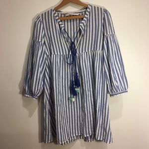 Striped, light weight cotton peasant dress